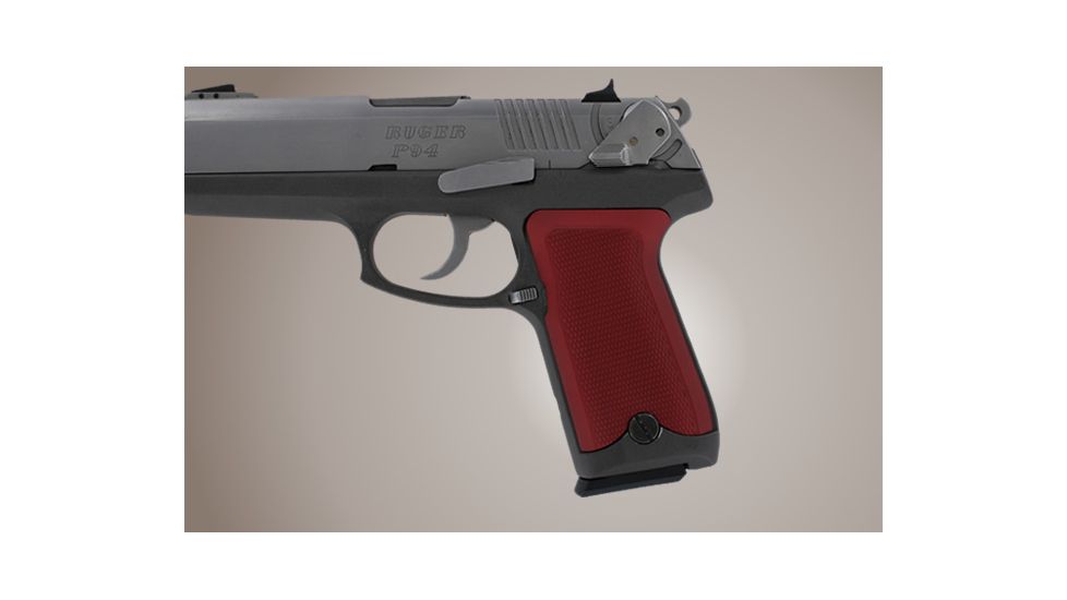 Hogue Ruger P94 Checkered Aluminum Matte Red Anodized 94172