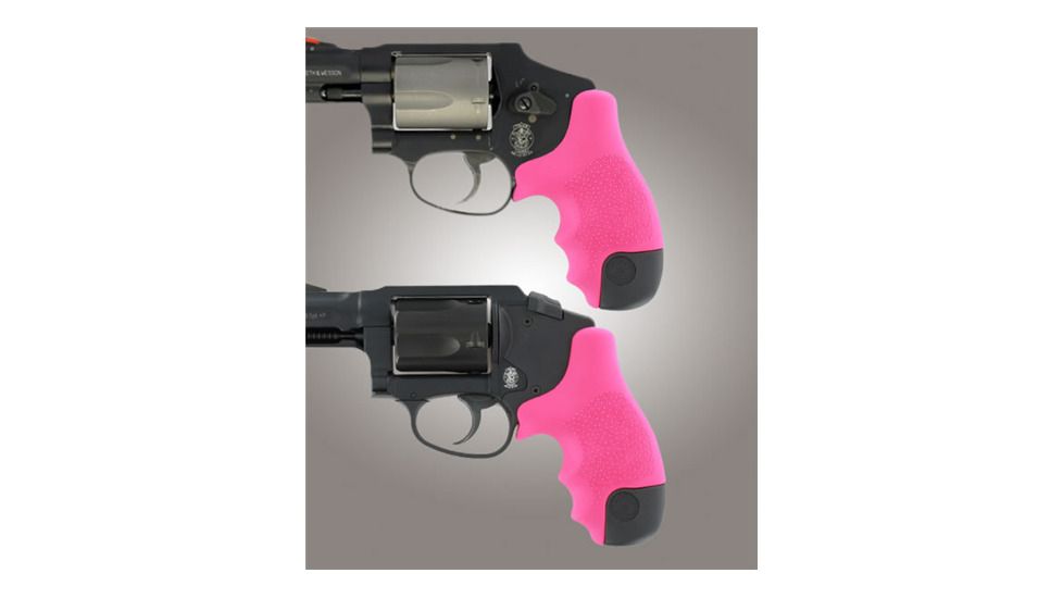 Hogue S&amp;W J Frame Round Butt Grip, Centennial/Body Guard Rubber, Tamer Grip, Pink 82287