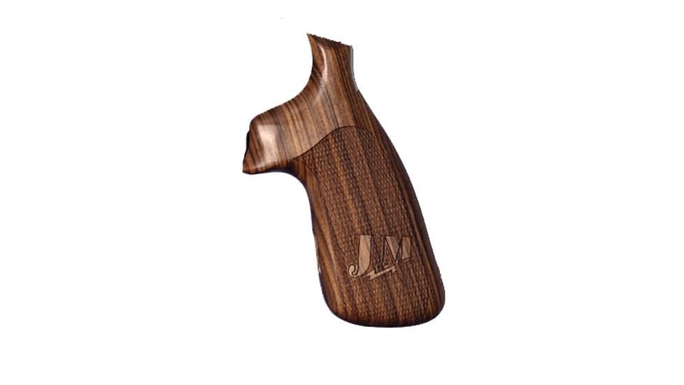 Hogue S&amp;W Jerry Miculek Logo Series N-Frame Conversion Square Butt Grip, Pau Ferro, Checkered 190664