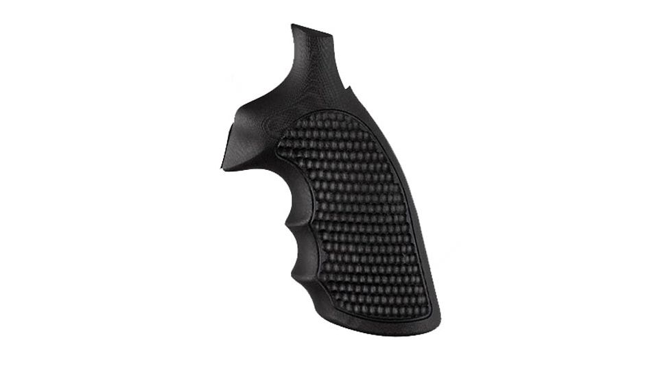 Hogue S&amp;W K&amp;L Conversion Finger Grooves Frame Round Butt Grip, Piranha G10 Solid Black 190642