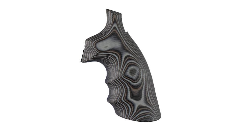 Hogue S&amp;W K&amp;L Conversion Finger Grooves Frame Round Butt Grip, G10 G-Mascus Black/Grey 190643