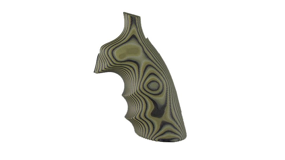 Hogue S&amp;W K&amp;L Conversion Finger Grooves Frame Round Butt Grip, G10 G-Mascus Green 190644