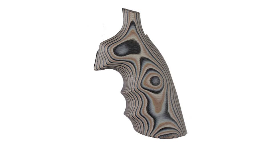 Hogue S&amp;W K&amp;L Conversion Finger Grooves Frame Round Butt Grip, Smith G-10, G-Mascus Dark Earth 190649