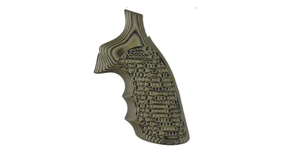Hogue S&amp;W K&amp;L Frame Square Butt Grip, Finger Grooves, Piranha, G10 - G-Mascus, Green Lava, 10138