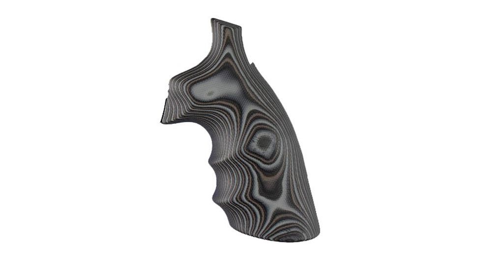 Hogue S&amp;W K&amp;L Frame Square Butt Grip, Finger Grooves, Smooth, G10 - G-Mascus, Black/Grey, 10167
