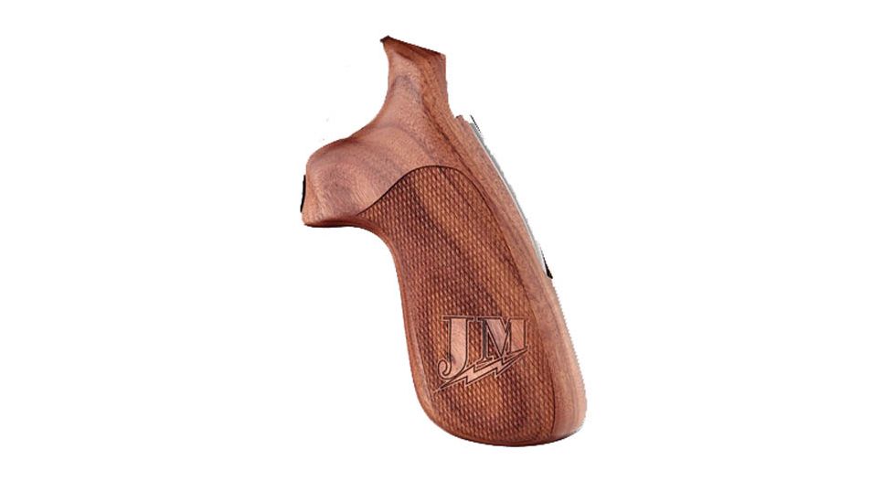 Hogue S&amp;W N-Frame Round Butt Grip w/ Jerry Miculek Logo, Pau Ferro, Checkered, Conversion Style 190662