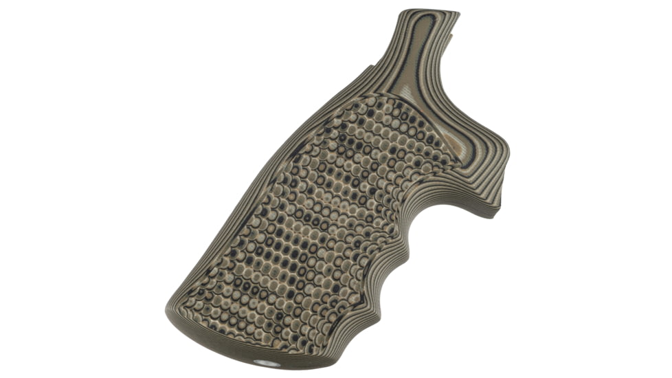 Hogue S&amp;W N Frame Square Butt Grip, Finger Grooves, Piranha, G10 - G-Mascus, Green Lava, 29138