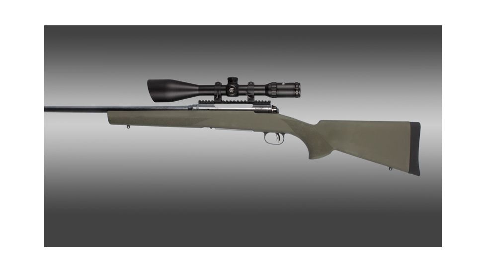 Hogue Savage 10, 12 &amp; 16 Detachable Box Mag / Hinged Floor Plate Short Action Heavy Barrel Full Bed Block Stock OD Green 11212