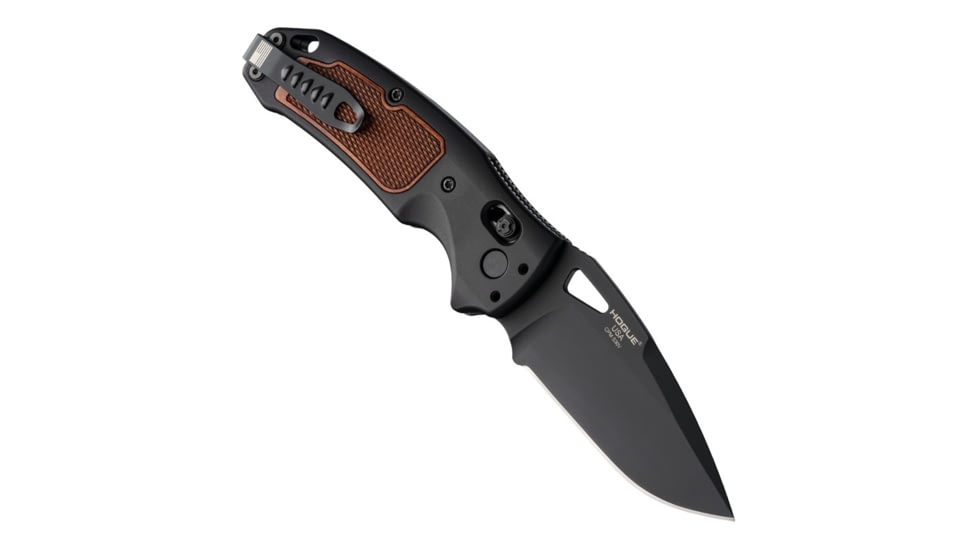 Hogue Sig K320 AXG Classic Folding Knife, 3.5in, Black Cerekote Finish, CPM-S30V, Drop Point, Black/Walnut Handle, 6061-T6 Hard-Anodized Aluminum Handle, 36377