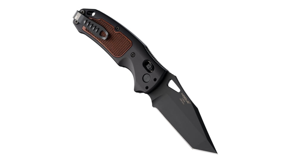 Hogue Sig K320 AXG Classic Folding Knife, 3.5in, Black Cerekote Finish, CPM-S30V, Tanto, Black/Walnut Handle, 6061-T6 Hard-Anodized Aluminum Handle, 36367
