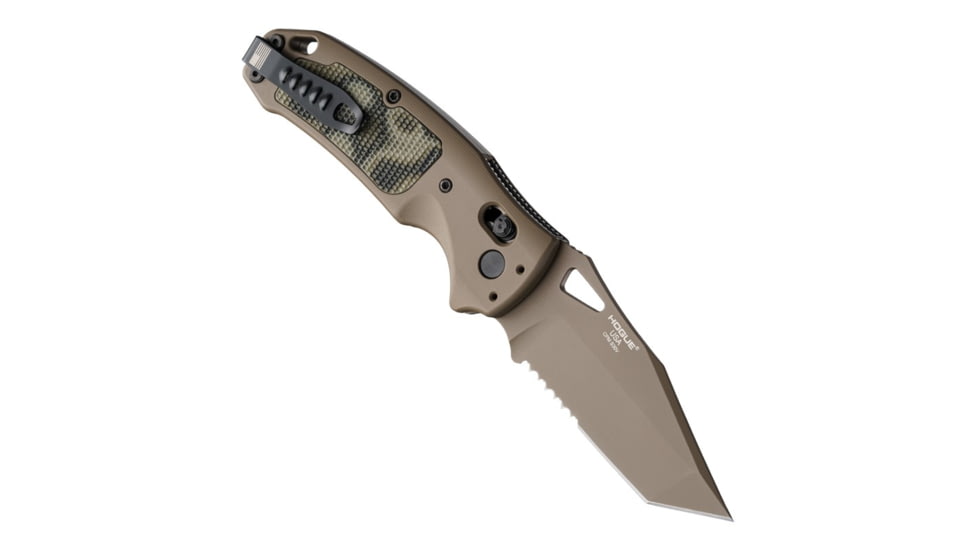 Hogue Sig K320 AXG Scorpion Folding Knife, 3.5in, FDE Cerekote Finish, CPM-S30V, Tanto, FDE Handle, 6061-T6 Hard-Anodized Aluminum Handle, 36368