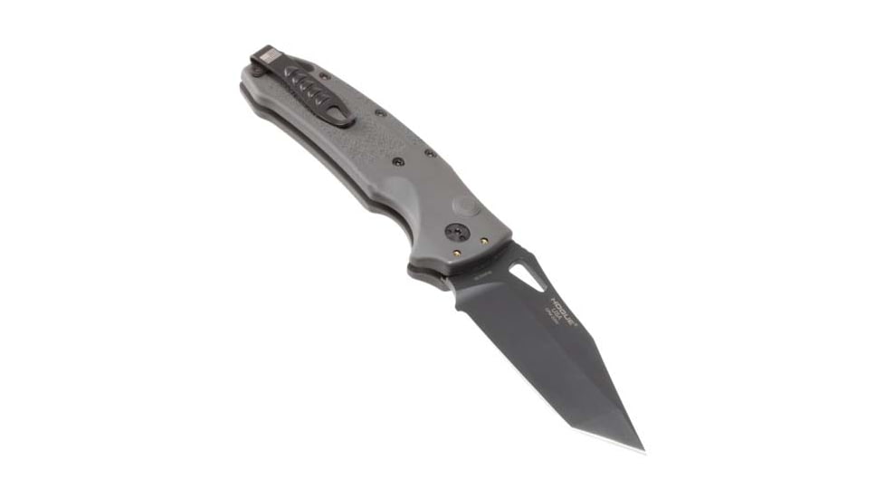 Hogue Sig K320A Automatic Folding Knife, 3.5in, CPM S30V Stainless, Tanto Blade, Black Cerakote, Grey Polymer Handle, 36322