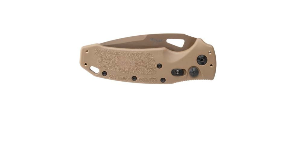 Hogue Sig K320A Automatic Folding Knife, 3.5in, CPM S30V Stainless, Drop Point Blade Partially Serrated, Coyote PVD, Coyote Tan Polymer Handle, 36333