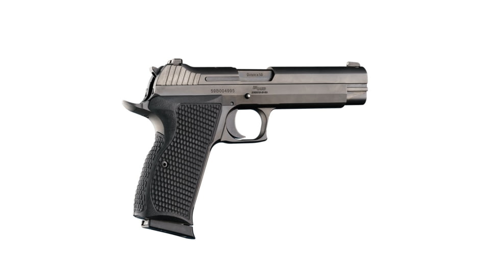 Hogue Sig Sauer P210 American Model Non-Ambi Grip, Alum and Steel Frame, Piranha, G10, Solid Black, 12139
