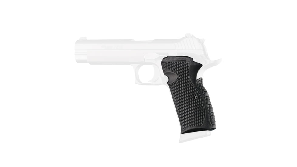 Hogue Sig Sauer P210 American Model Non-Ambi Grip, Alum and Steel Frame, Piranha, G10, Solid Black, 12139