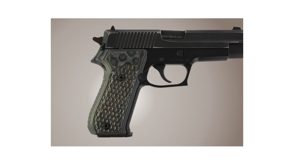 Hogue SIG Sauer P220 American Chain Link G-10 - G-Mascus Black/Gray 20117-BLKGRY