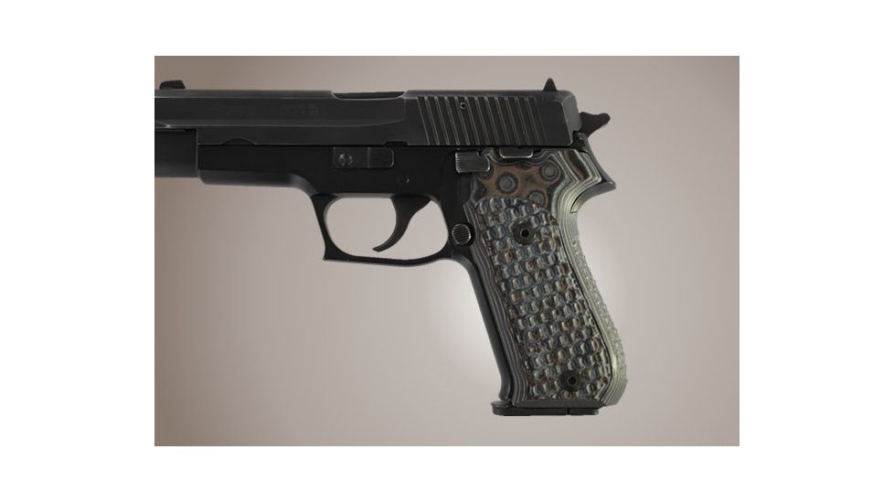 Hogue SIG Sauer P220 American Chain Link G-10 - G-Mascus Black/Gray 20117-BLKGRY