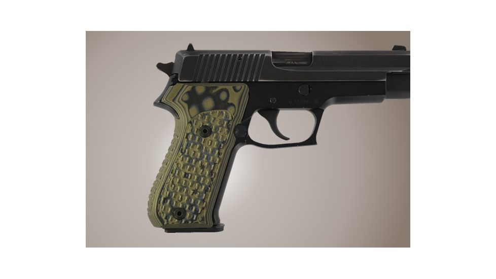 Hogue SIG Sauer P220 American Chain Link G-10 - G-Mascus Green 20118
