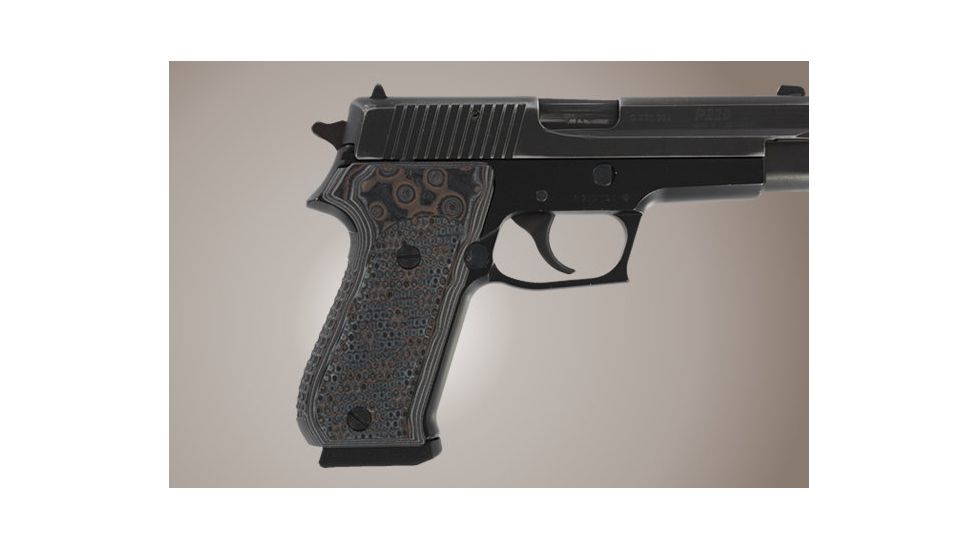 Hogue SIG Sauer P220 American Piranha Grip G-10 - G-Mascus Black/Gray 20137-BLKGRY