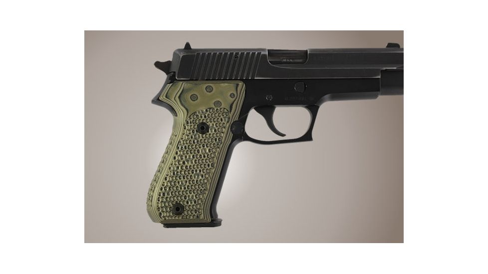 Hogue SIG Sauer P220 American Piranha Grip G-10 - G-Mascus Green 20138