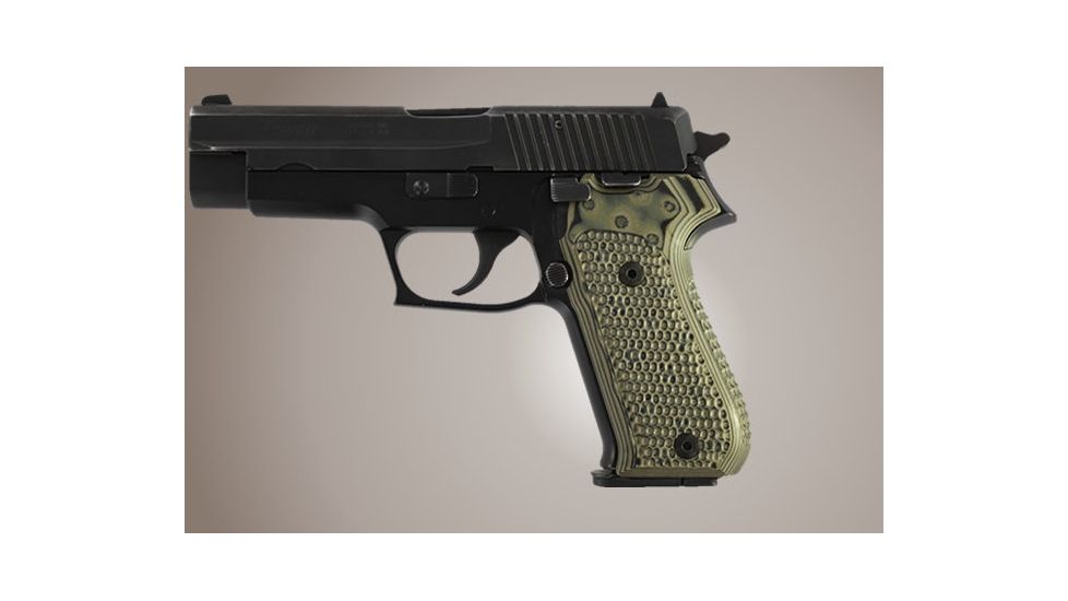 Hogue SIG Sauer P220 American Piranha Grip G-10 - G-Mascus Green 20138