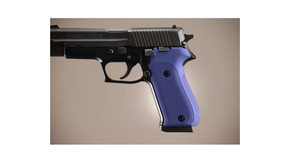 Hogue SIG Sauer P220 American Checkered Aluminum - Matte Blue Anodized 20173