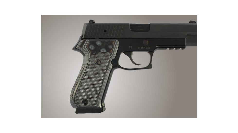 Hogue SIG Sauer P220 DAK American Checkered G-10 - G-Mascus Black/Gray 20157-BLKGRY