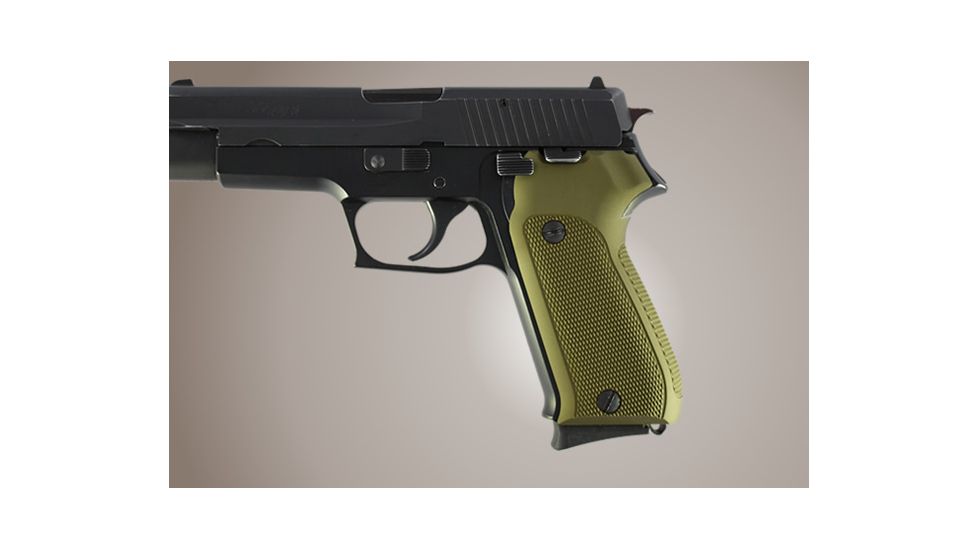 Hogue Sig Sauer P220 European Checkered Aluminum Matte Green Anodized 21171