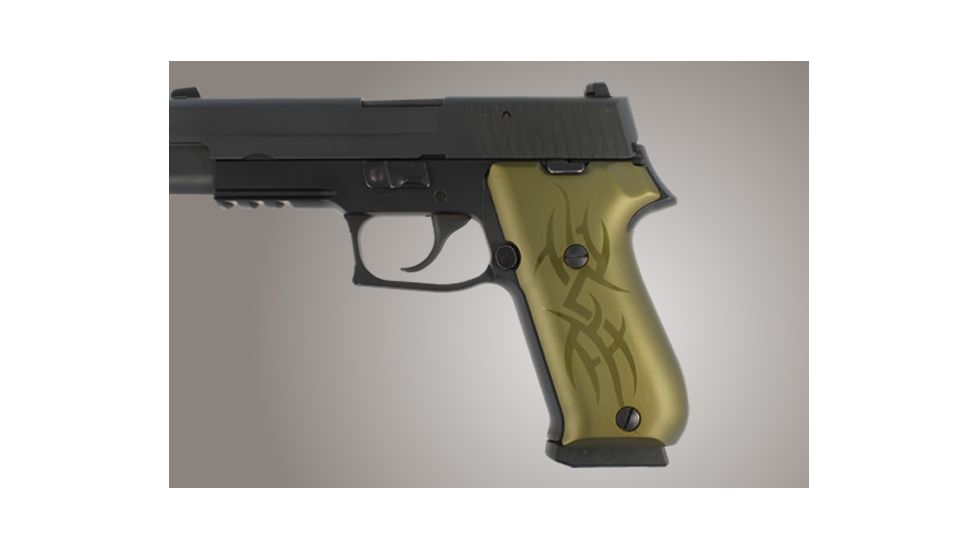 Hogue Sig Sauer P220 Handgun Grip Dak American Tribal Aluminum Green Anodized 20101 1h Gu 20101