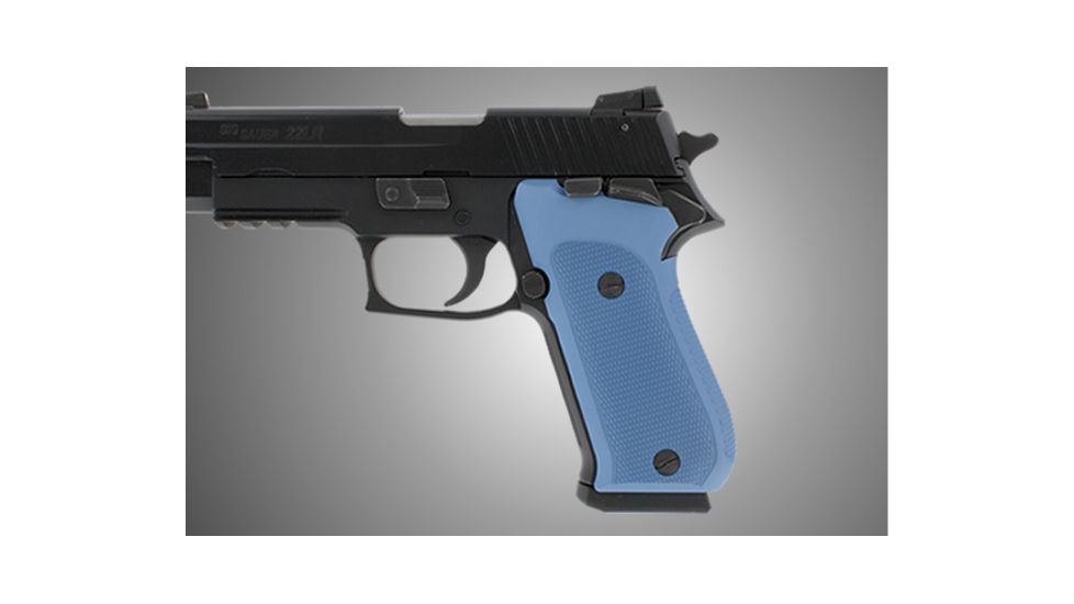 Hogue Sig Sauer P220 Handgun Grip Sao American Checkered Aluminum Matte Blue Anodized 21153 1h Gu 21153
