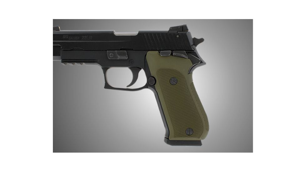Hogue Sig Sauer P220 Handgun Grip Sao American Checkered Aluminum Matte Green Anodized 21151 1h Gu 21151