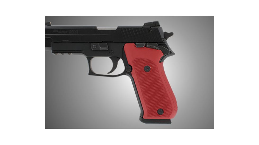 Hogue Sig Sauer P220 Handgun Grip Sao American Checkered Aluminum Matte Red Anodized 21152 1h Gu 21152