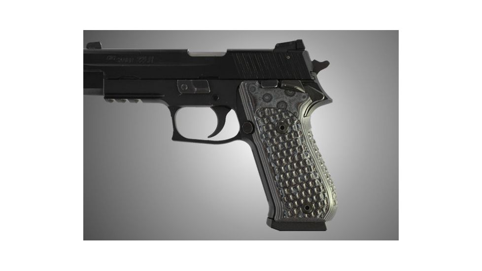 Hogue SIG Sauer P220 SAO American Chain Link G-10 - G-Mascus Black/Gray 21107-BLKGRY