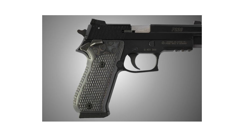 Hogue SIG Sauer P220 SAO American Piranha Grip G-10 - G-Mascus Black/Gray 21127-BLKGRY