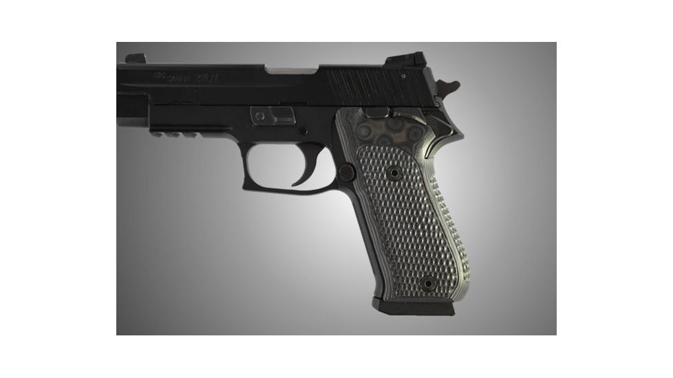 Hogue SIG Sauer P220 SAO American Piranha Grip G-10 - G-Mascus Black/Gray 21127-BLKGRY