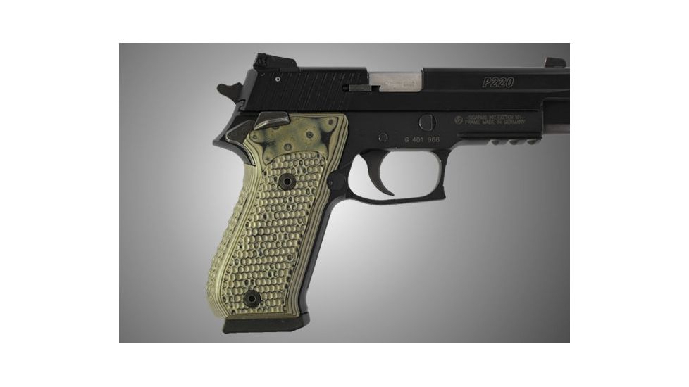 Hogue SIG Sauer P220 SAO American Piranha Grip G-10 - G-Mascus Green 21128