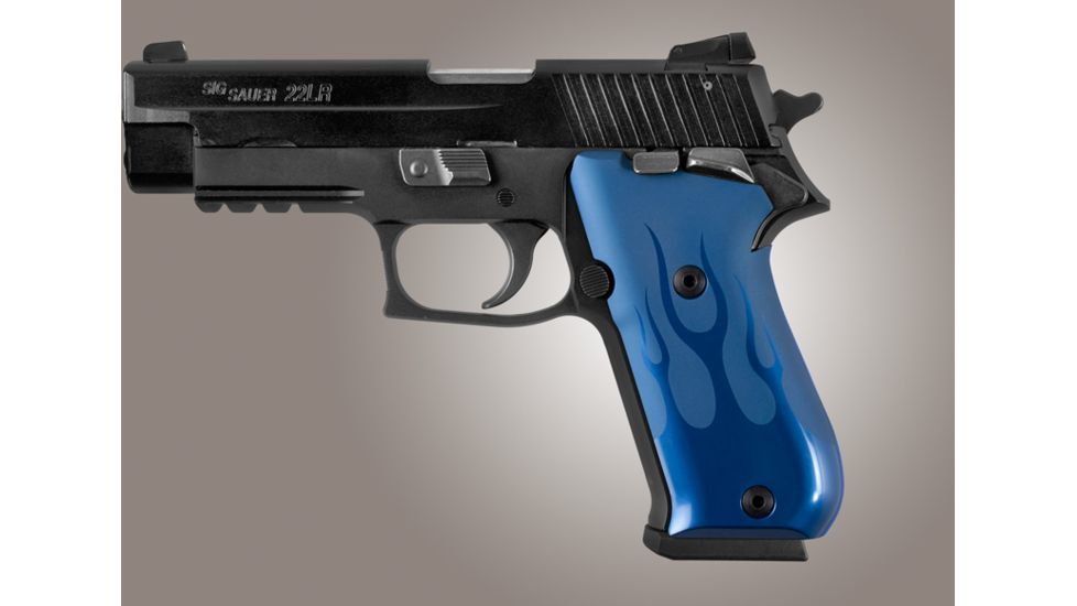 Hogue SIG Sauer P220 SAO American Flames Aluminum - Blue Anodized 21123