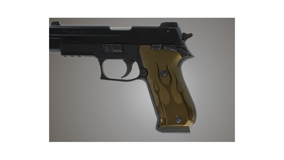 Hogue Sig Sauer P220 Sao American Flames Aluminum Green Anodized 21121