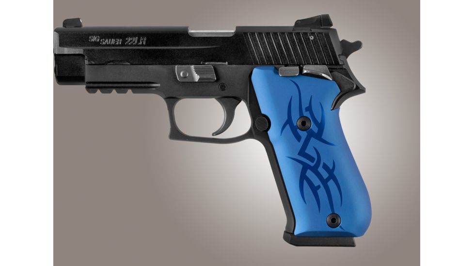 Hogue SIG Sauer P220 SAO American Tribal Aluminum - Blue Anodized 21103