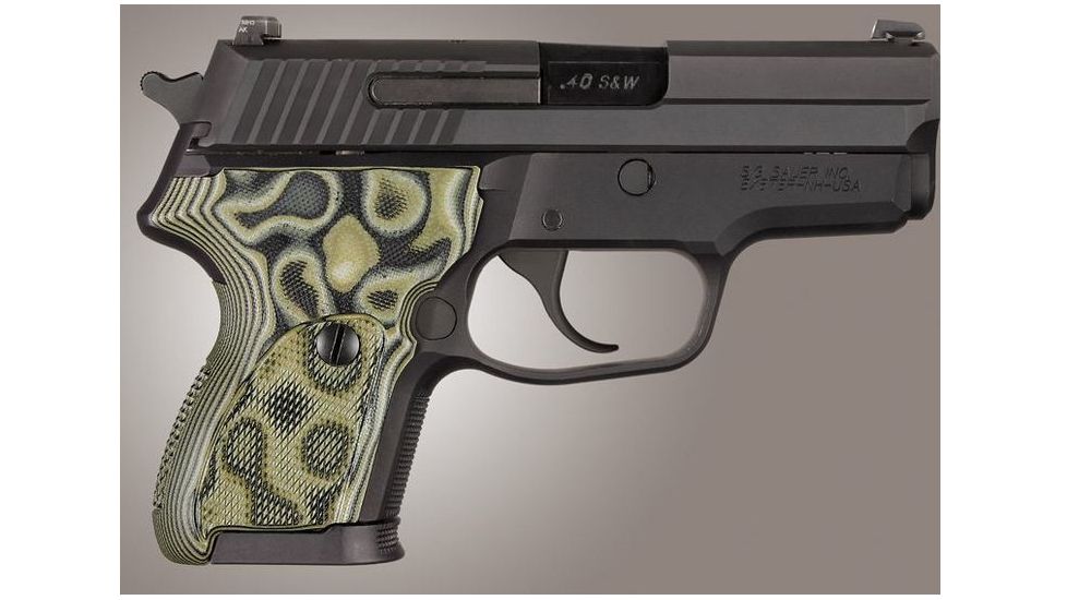 Hogue SIG Sauer P224 DA/SA Checkered G10, G-Mascus Green, Screws And Bushings Included, Green 22178
