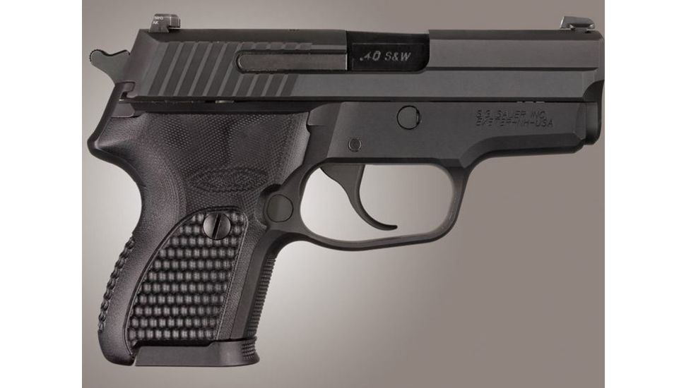 Hogue SIG Sauer P224 DA/SA Piranha Grip G10, Solid Black, Screws And Bushings Included, Black 22139