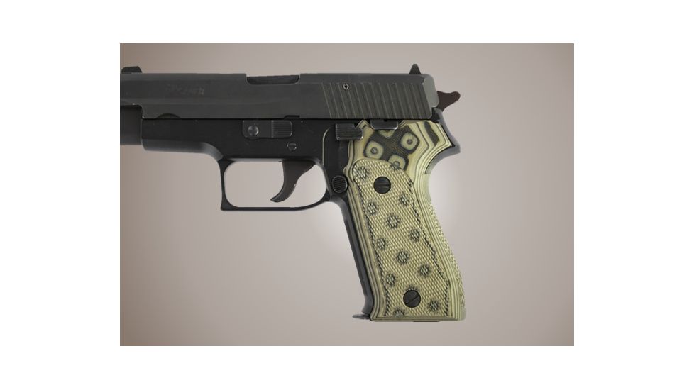 Hogue Sig Sauer P225 Checkered G 10 Od Green Camo 27178