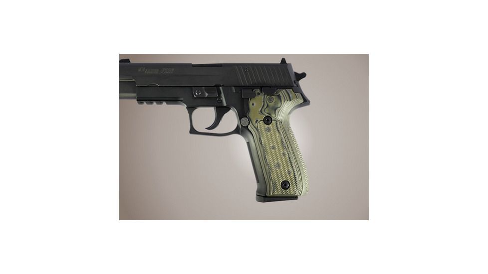 Hogue SIG Sauer P226 Checkered G-10 - OD Green Camo 26178