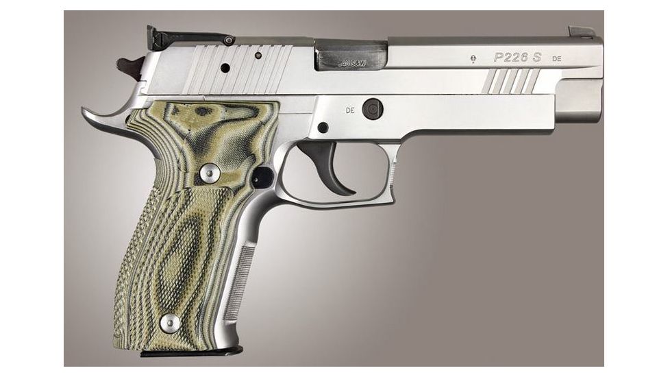 HOGUE SIG Sauer P226 DA/SA Allround Checkered G10, G-Mascus Green, Green 23158