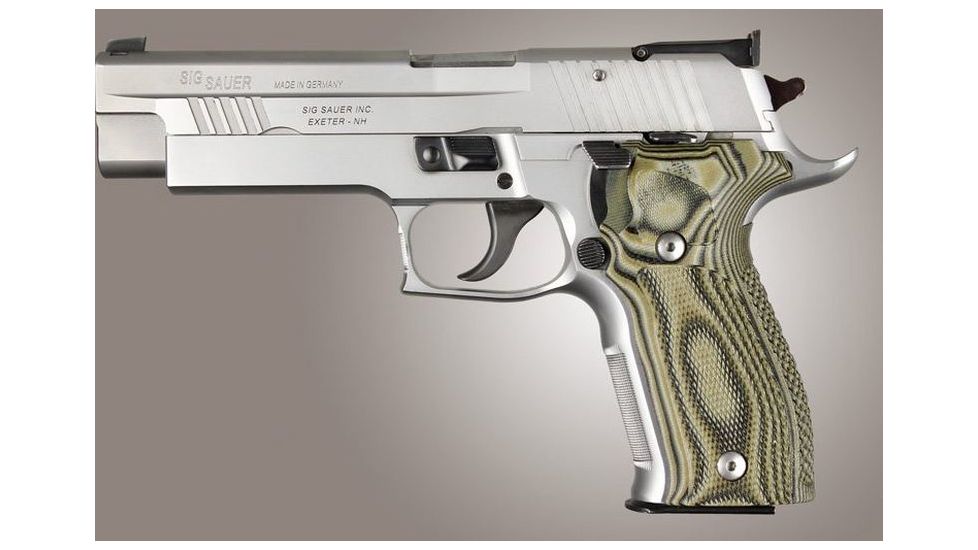 HOGUE SIG Sauer P226 DA/SA Allround Checkered G10, G-Mascus Green, Green 23158