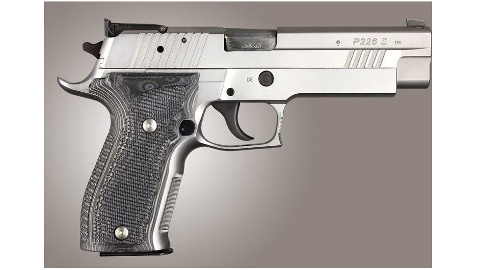 HOGUE SIG Sauer P226 DA/SA Allround Piranha Grip G10, G-Mascus Black/Gray, Black/Grey 23127