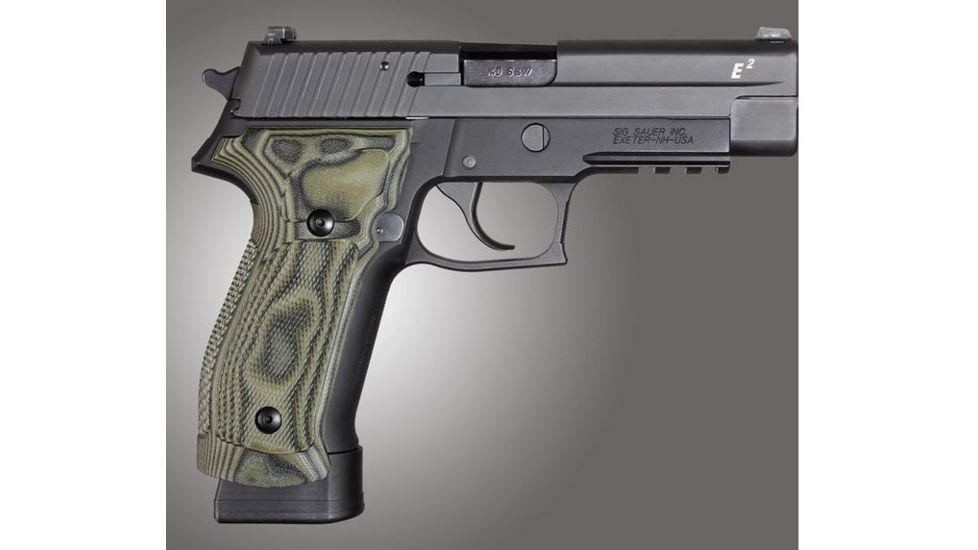 HOGUE SIG Sauer P226 DA/SA Magrip Checkered G10, G-Mascus Green, Green 23178