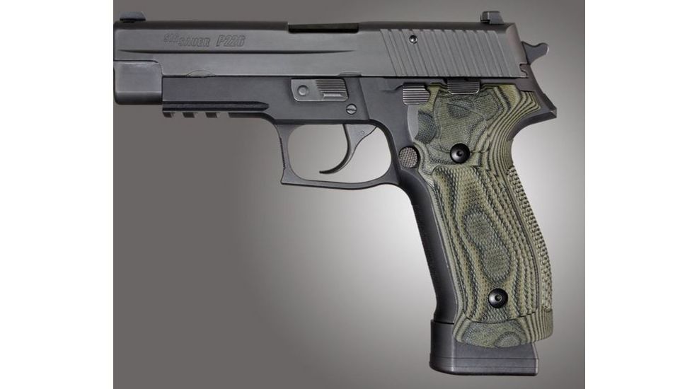 HOGUE SIG Sauer P226 DA/SA Magrip Checkered G10, G-Mascus Green, Green 23178