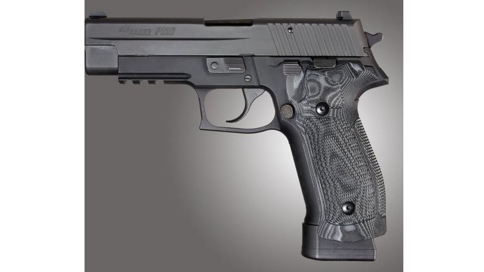 HOGUE SIG Sauer P226 DA/SA Magrip Checkered G10, G-Mascus Black, Black 23779