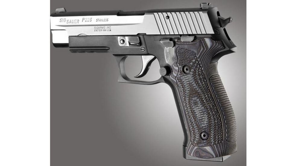 HOGUE SIG Sauer P226 DA/SA Magrip Piranha Grip G10, G-Mascus Black/Gray, Black/Grey 23137